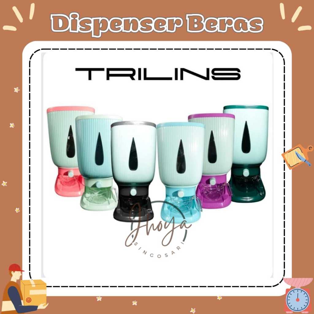 DISPENSER BERAS AESTHETIC DISPENSER BIJI-BIJIAN DISPENSER BERAS TRILINS DISPENSER BERAS 5 KG DISPENS
