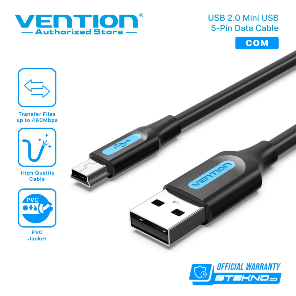 Vention Kabel Data USB A 2.0 to Mini USB Type B 2A 480Mbps HDD COM