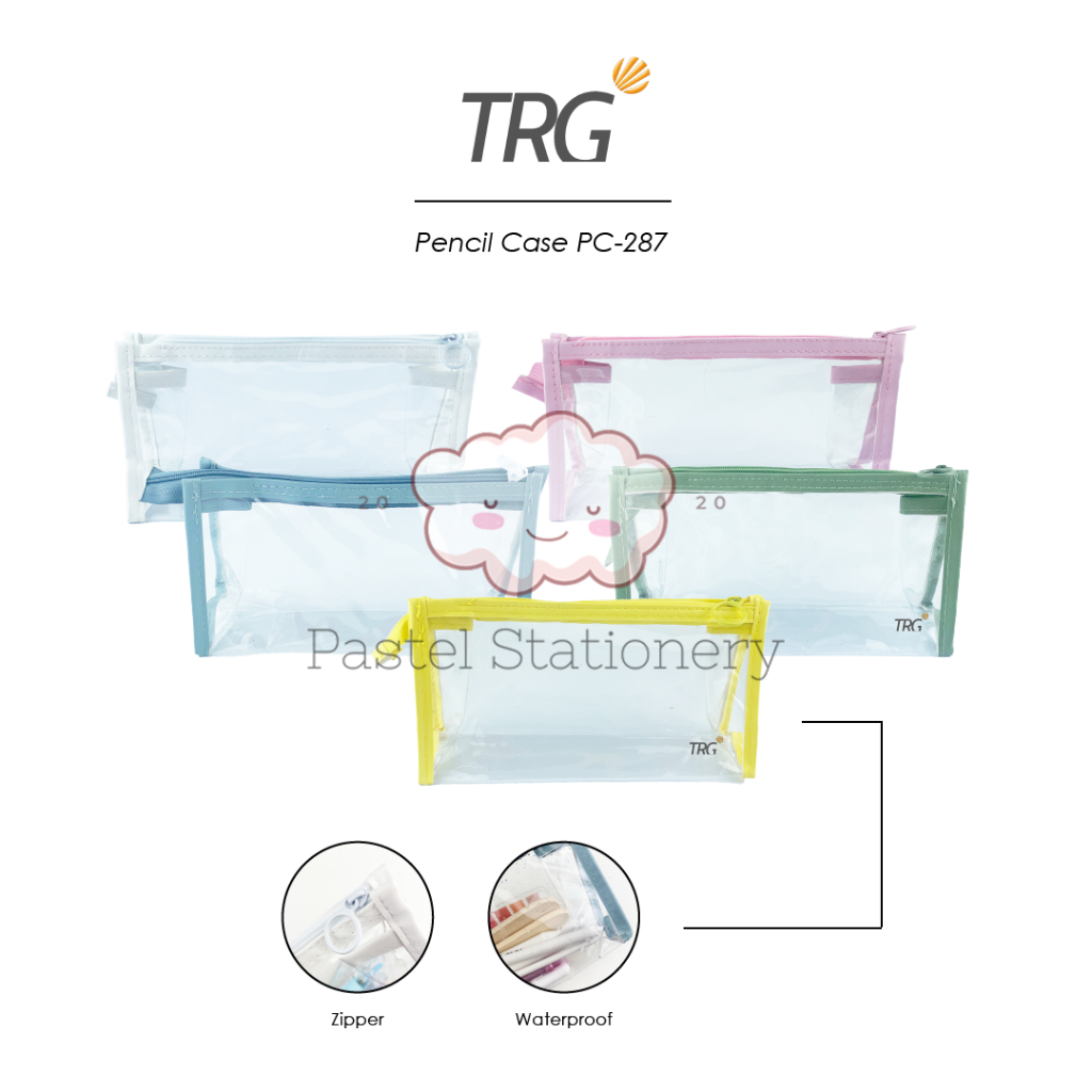 

TRG Plastic Pouch PVC Zipper Pencil Case PC-287 - Tempat Kotak Pensil Tahan Air Alat Tulis Transparan TRG