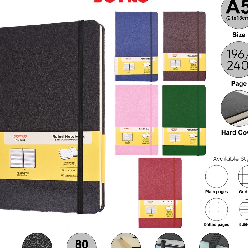 

HJ6 Notebook Buku Tulis Catatan Diary Agenda Joyko Hard Cover