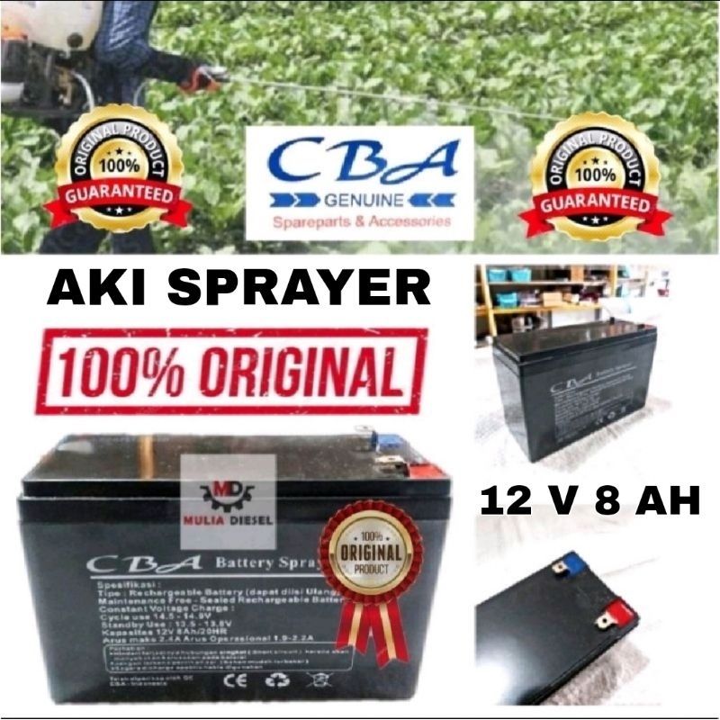 Aki Kering Baterai Battery Sprayer Semprot Hama Elektrik CBA ORIGINAL 12V 8AH  2IN1