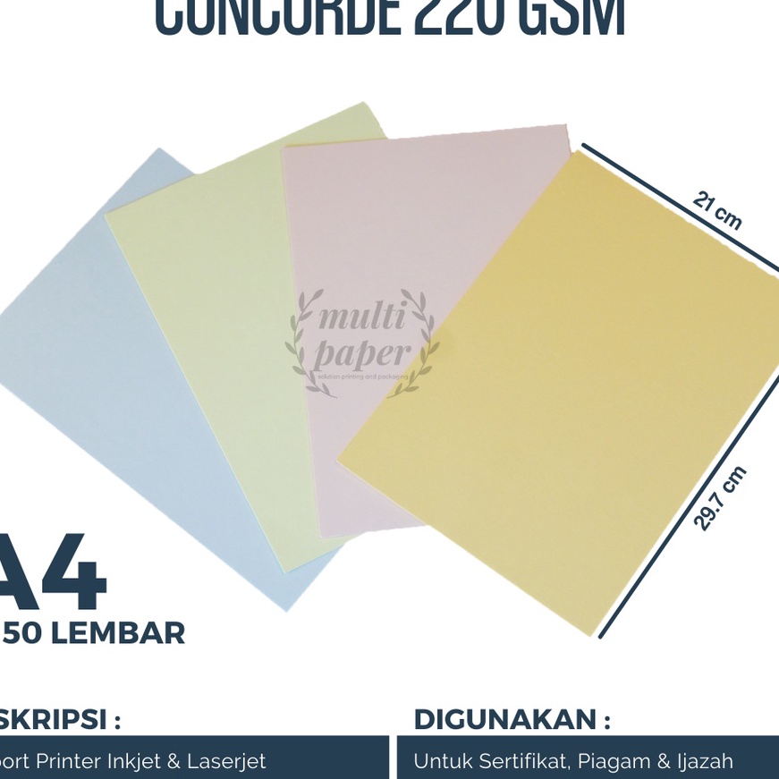 

Promo Kes Concorde A4 22 gr isi 5 lembar Concorde A4 22 gram Kes Sertifikat Piagam