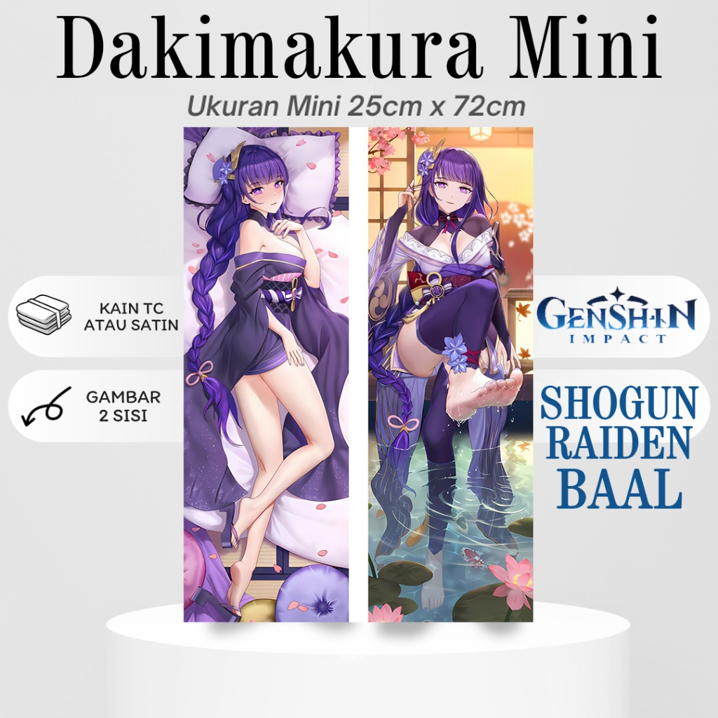 DAKIMAKURA Mini SHOGUN RAIDEN Genshin Impact Bantal Anime Waifu Mini BAAL