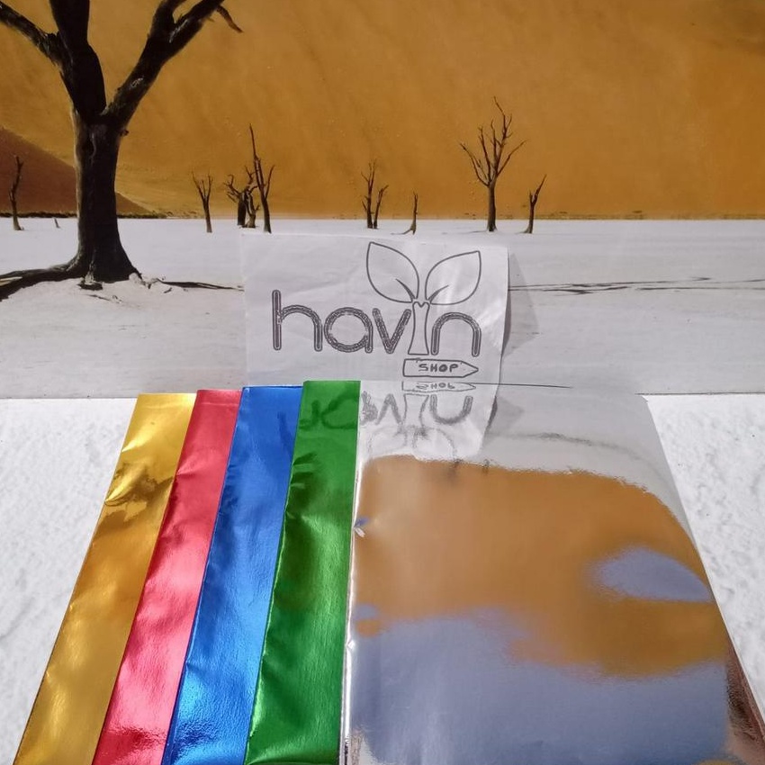 

KI3 2 lembar SAMPUL BUKU BOOK COVER METALIK METALIC WARNA WARNI