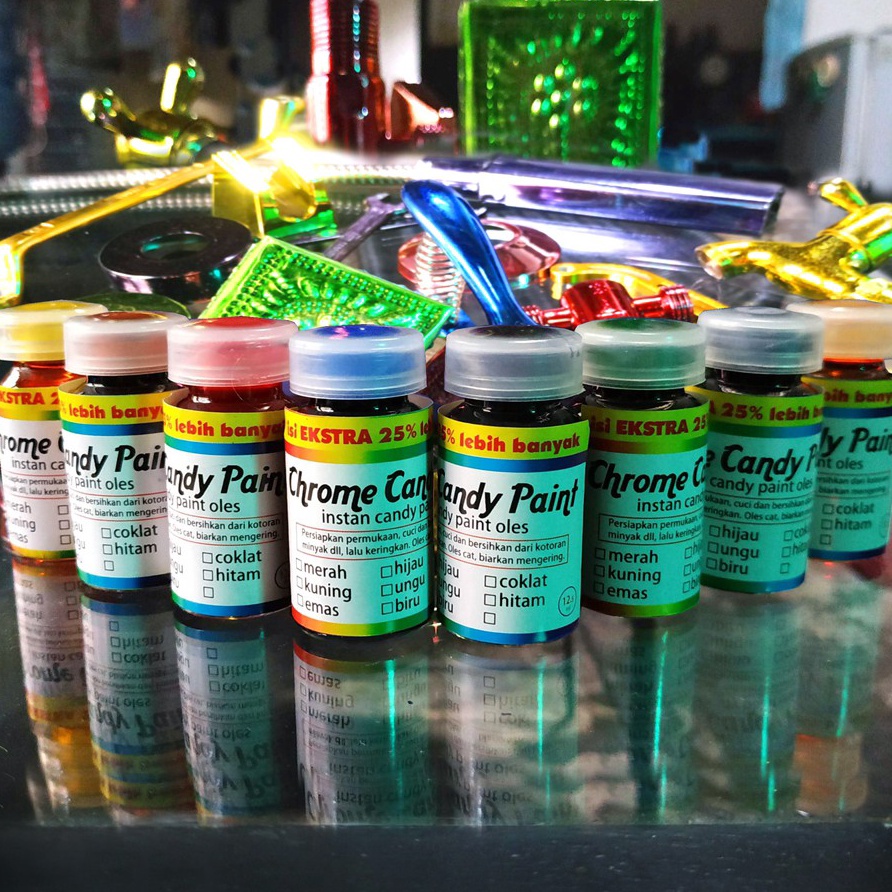 

ORIGINAL PEWARNA LOGAM pelapis CHROME CANDY PAINT oles ISI EXTRA 25