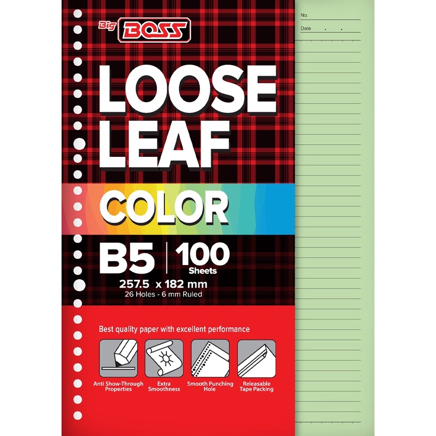 

KP8 Boss Loose Leaf 1 B5 Hijau