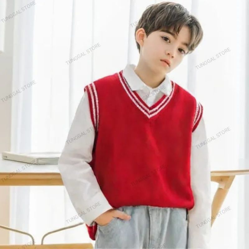 Rompi Rajut vest anak SD styles korea