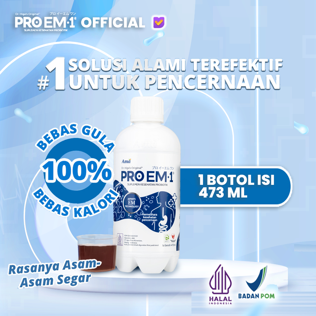 PROEM1 Original 473ml Suplemen Kesehatan Probiotik Dewasa & Anak Pencernaan Usus Maag Gerd Sembelit