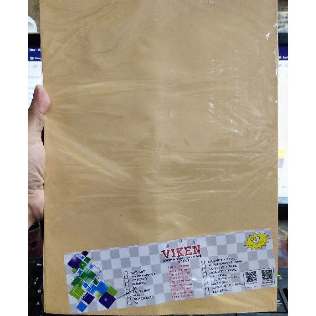 

Terbatas Amplop Coklat polos Ukuran Folio isi 1pcs