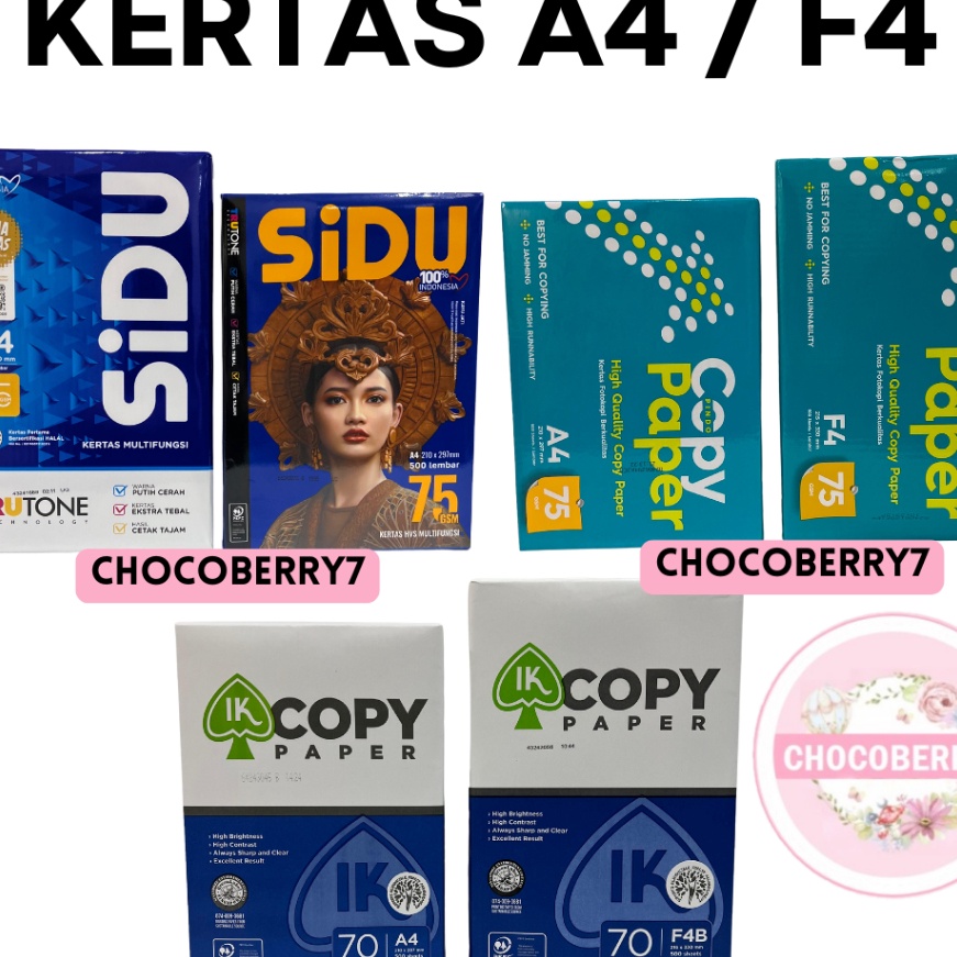 

HJ6 Copy Paper Ika Paper Sidu Kes HVS A4 F4 7 gr 75 gr 1 RIM Lembar