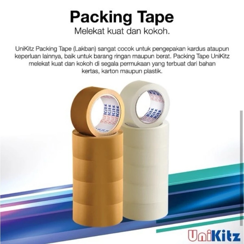 

[ MEDAN SERBA MURAH ] LAKBAN TAPE UNIKITZ 48MM X 90Y - BENING & COKLAT