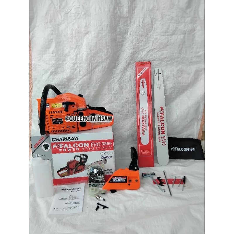 CHAINSAW 5800 EVO POWER FALCON 22 INCH / GERGAJI MESIN POTONG KAYU FALCON 5800