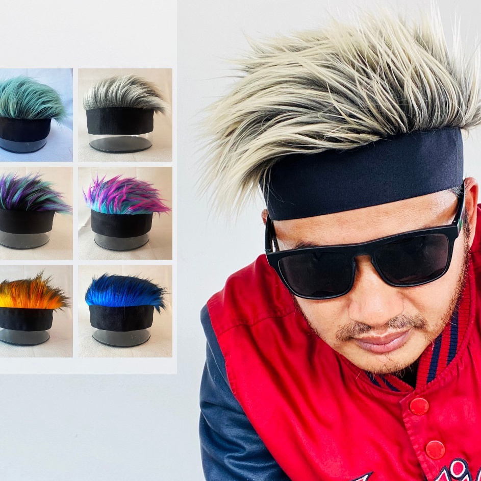 Ready Diskon  Topi Rambut Palsu Pria Dewasa Topi Wig Rambut Palsu Pria Wig Cosplay