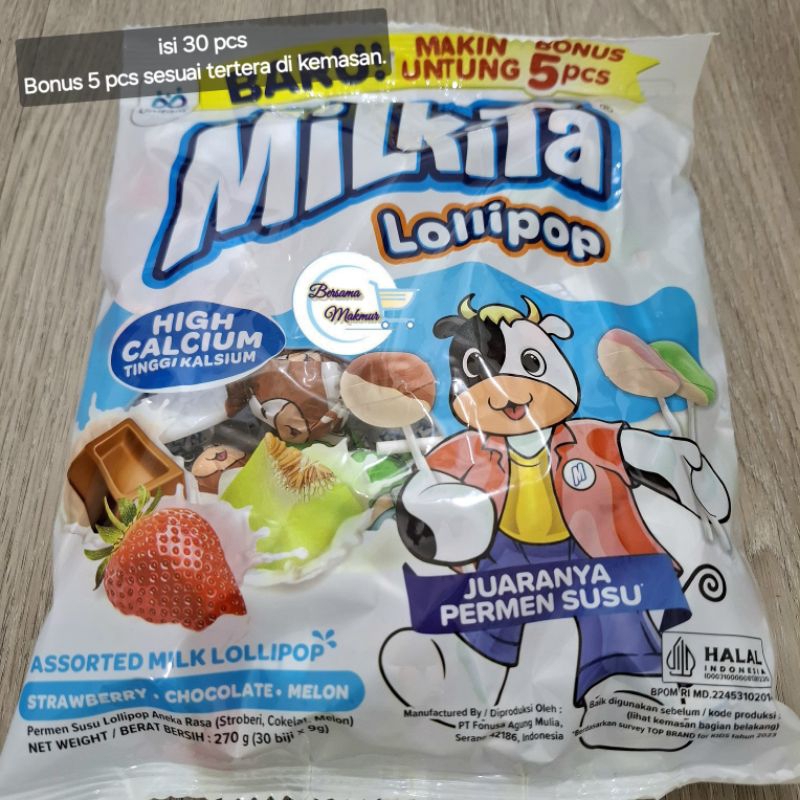 

MILKITA LOLLIPOP 30 pcs bonus 5 selama promo tertera di kemasan luar