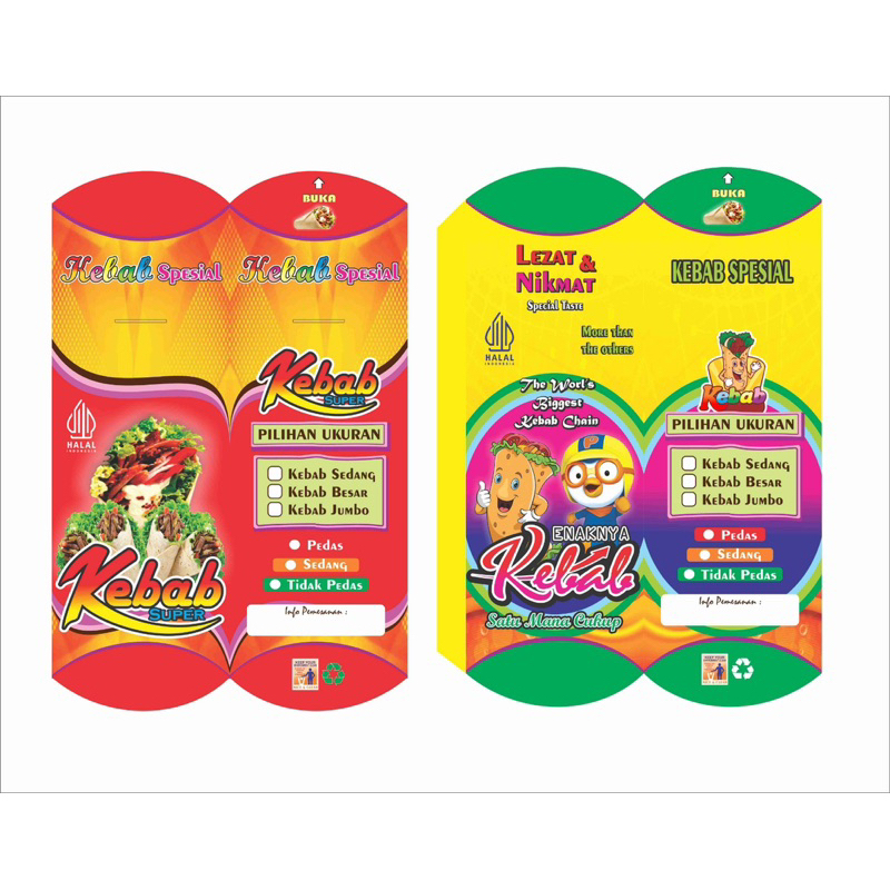 

100 pcs kertas kebab/kemasan kebab/bungkus kebab/wadah dus kebab