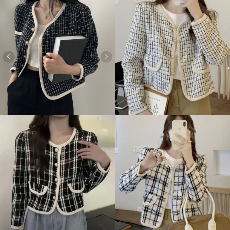 Blazer Tweed Jepang Bangkok Korea Cina