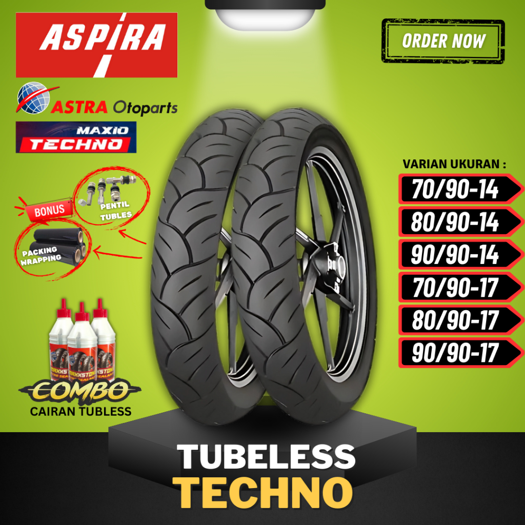 [READY COD] BAN ASPIRA TUBELESS / BAN TUBLES ASPIRA MAXIO TECHNO RING 17 / BAN LUAR ASPIRA RING 14 (