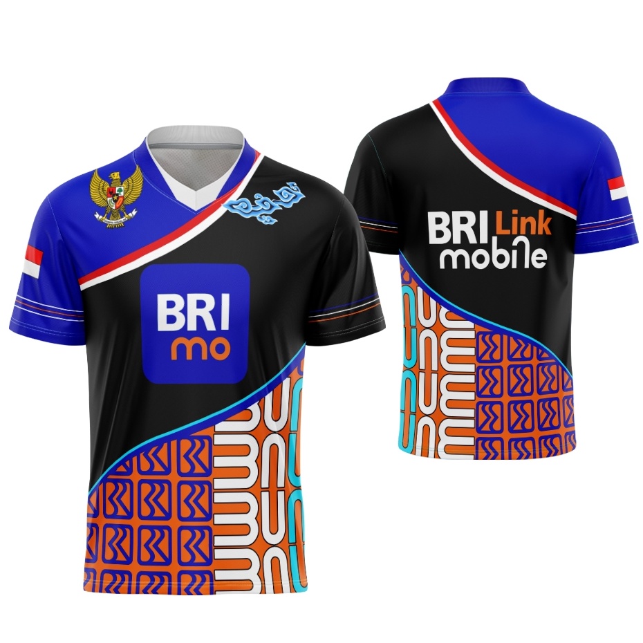 Kaos Pria Baju BRImo BRI Mobile Perusahaan Bank BRI Baju BRImo Pria Fullprint