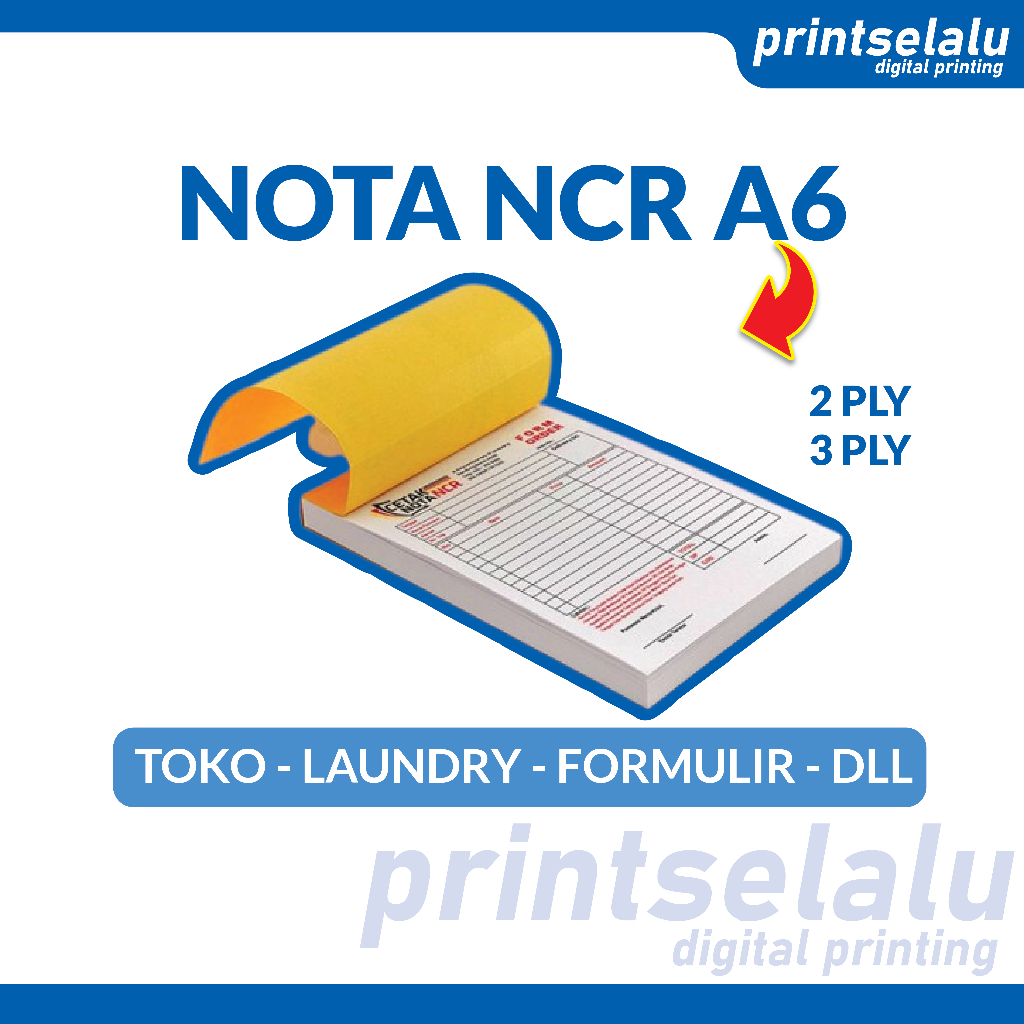 

Cetak Nota Bon Kwitansi A6 Rangkap 2ply 3ply / Nota Toko / Nota Laundry
