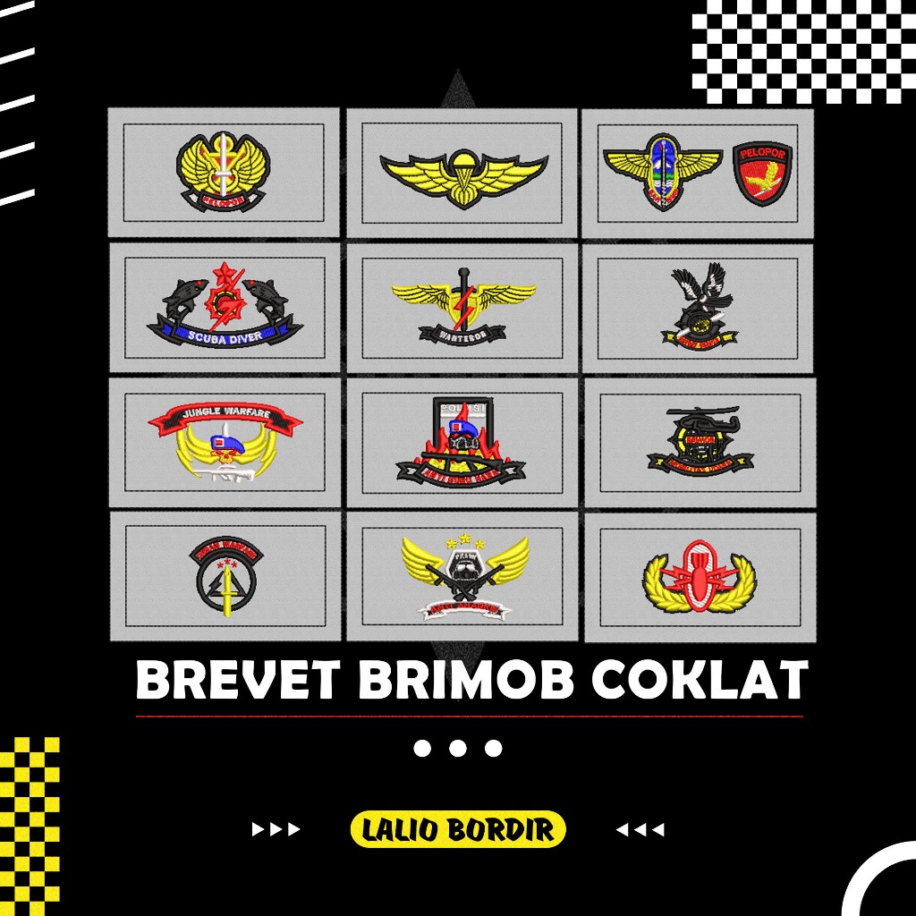 BREVET BORDIR WING BRIMOB PDL COKLAT