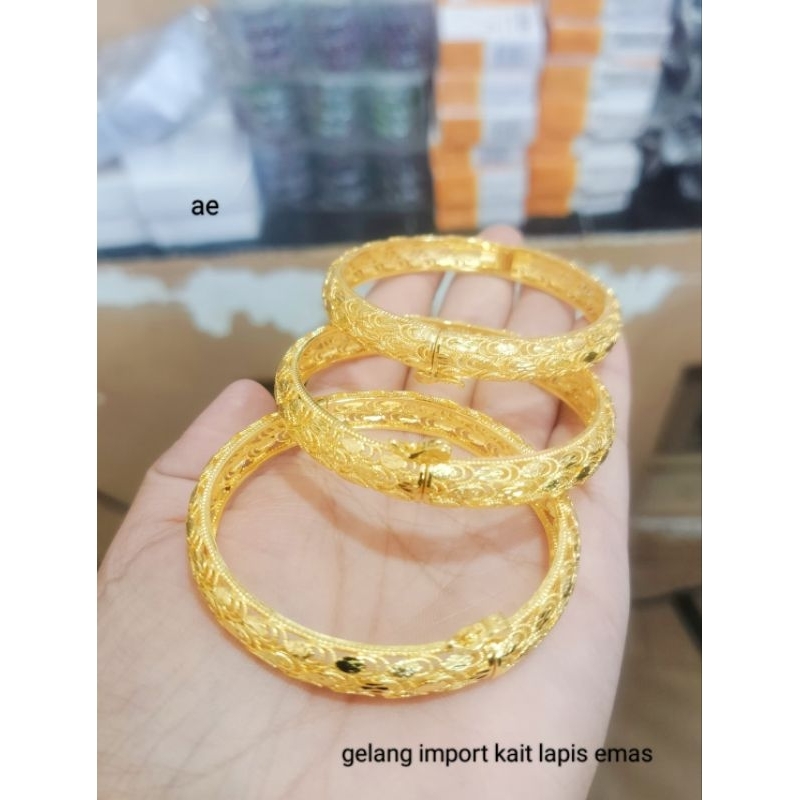 gelang kroncong 24 karat ,anti karat