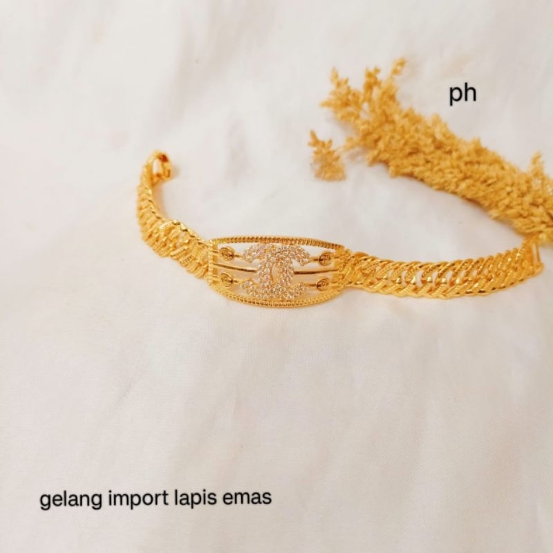 gelang model jam lapis emas,anti karat