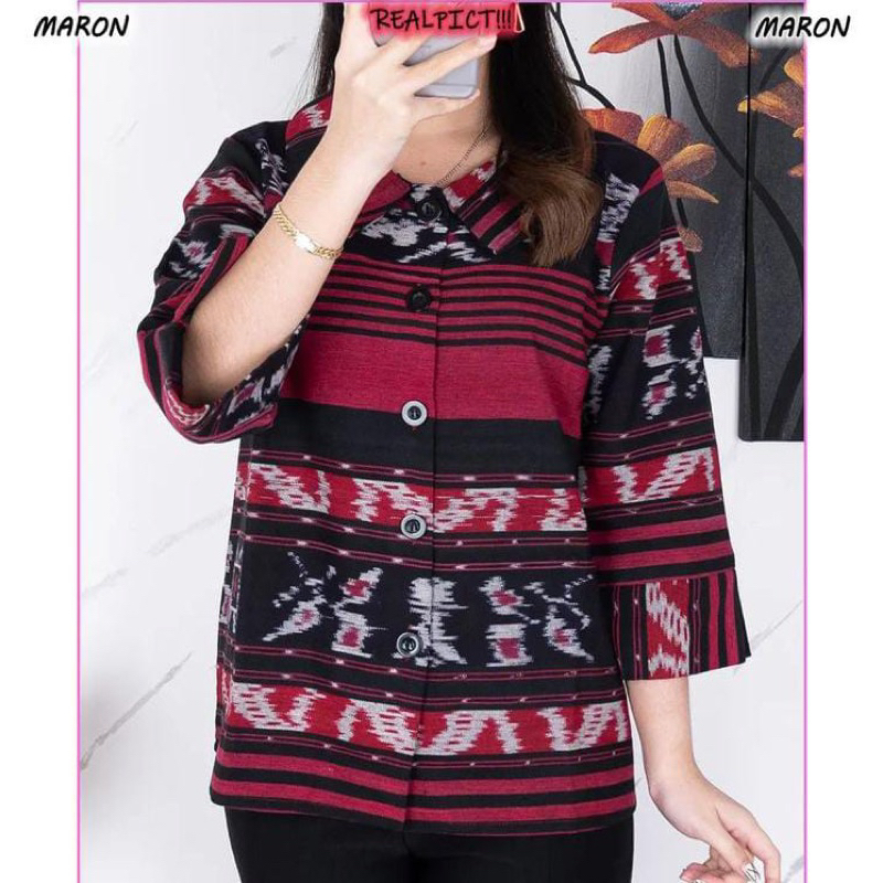 Blouse Tenun wanita - Atasan tenun wanita - Baju tenun wanita