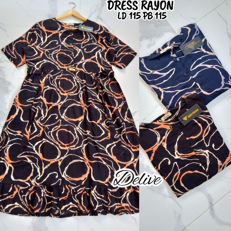 Dress Rayon Motif//Dress Rayon motif bunga//homey dress rayon