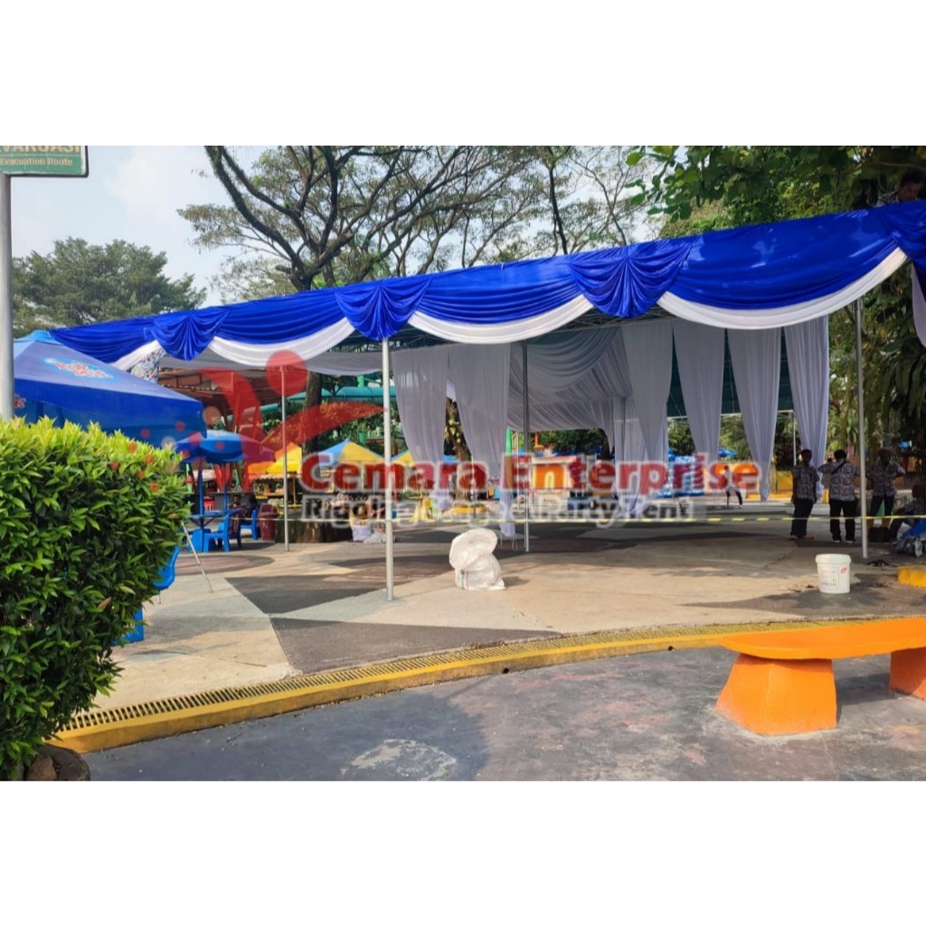 TENDA PESTA / TENDA ACARA / TENDA DEKORASI UKURAN 4M X 8M PAKET LENGKAP