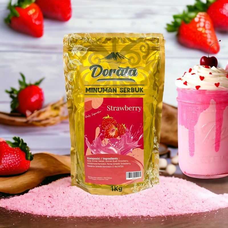 

Dorata Strawberry Powder 1 kg - Bubuk Minuman Dorata Rasa Strawberry Premium