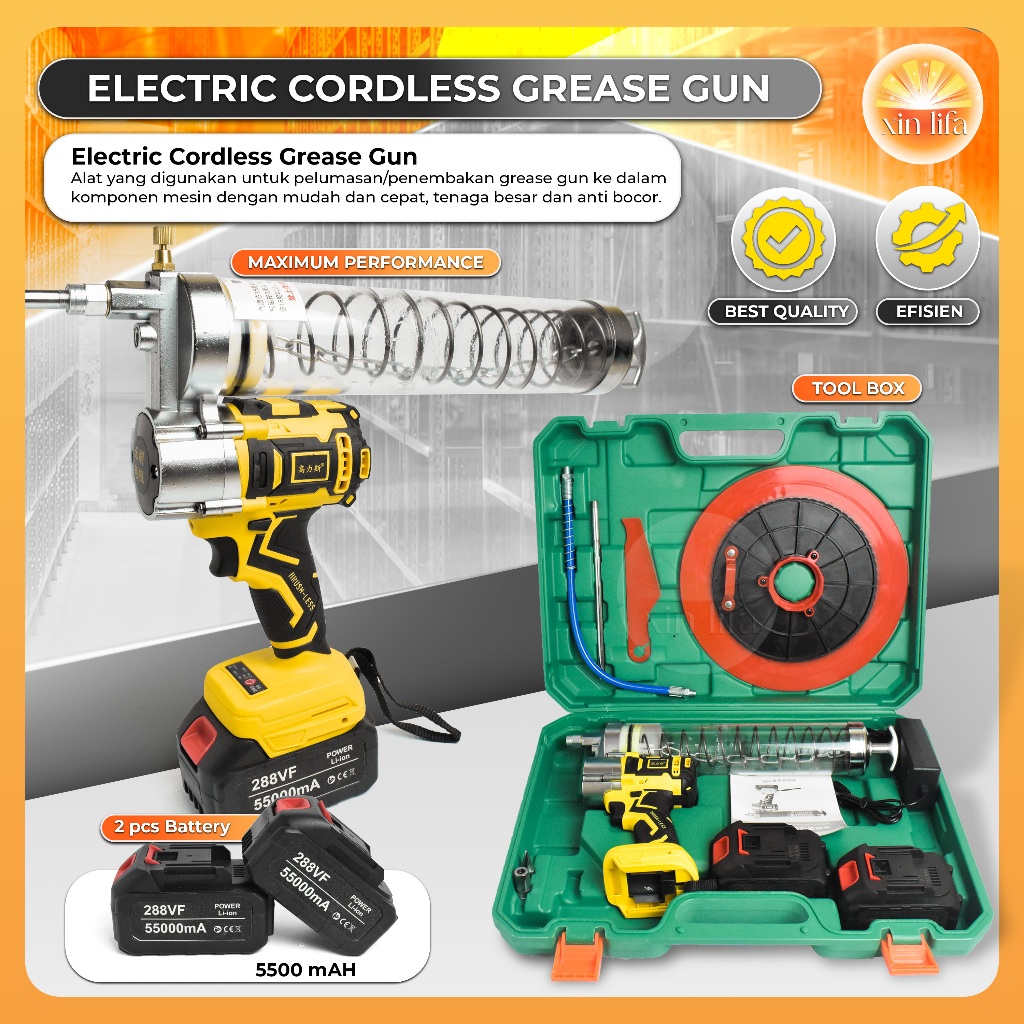 Alat GREASE Semprot Listrik Electric Spray Gun 600CC 21VOLT minyak Lithium Grease Gun