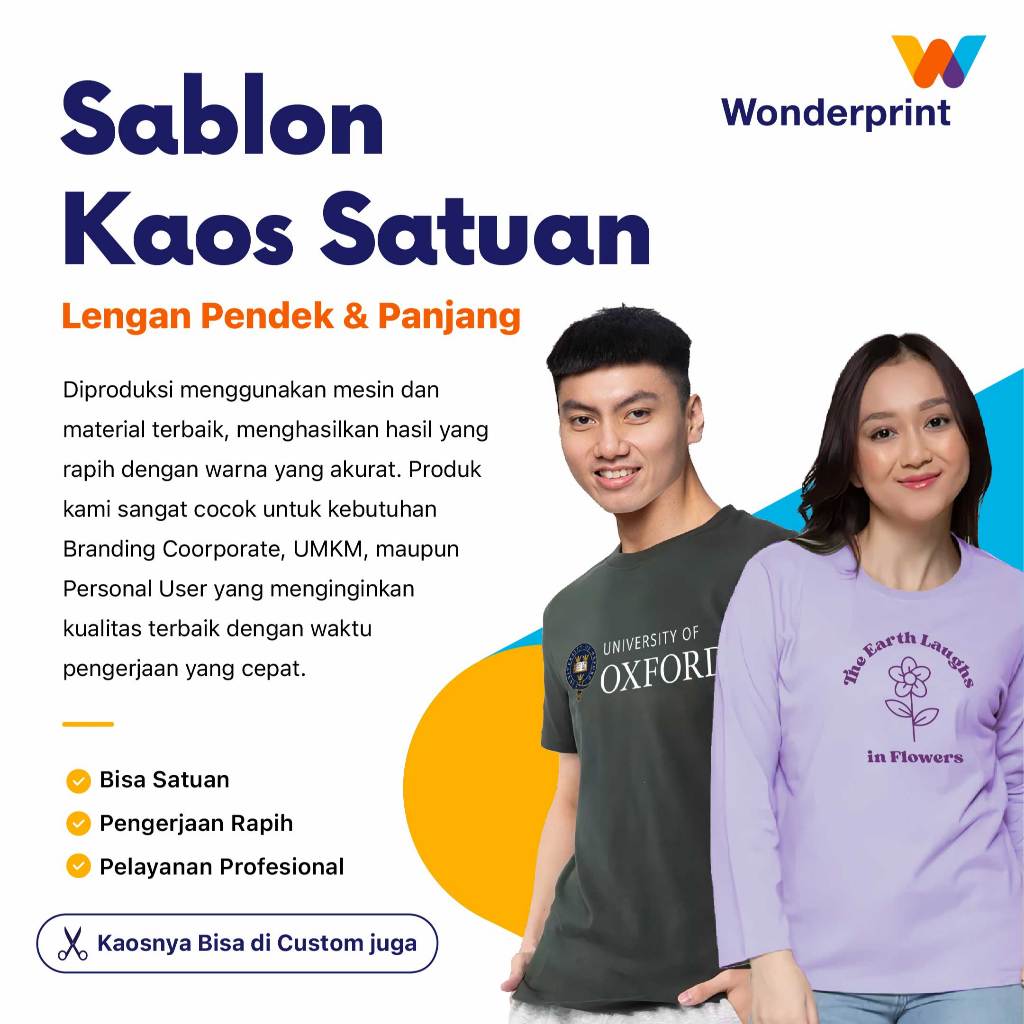 Custom Sablon Satuan Desain Sendiri Cetak Gambar Foto Logo Bacaan Tulisan Full Print Putih Merah Kao