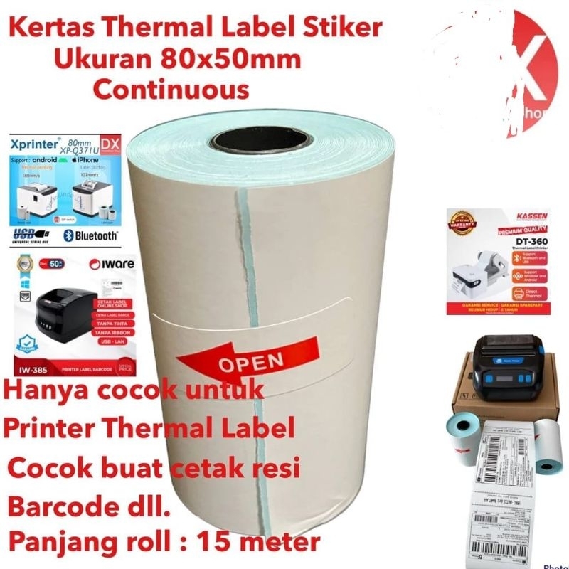 

Kertas Thermal Resi Label Stiker Ukuran 80×50 Continuous