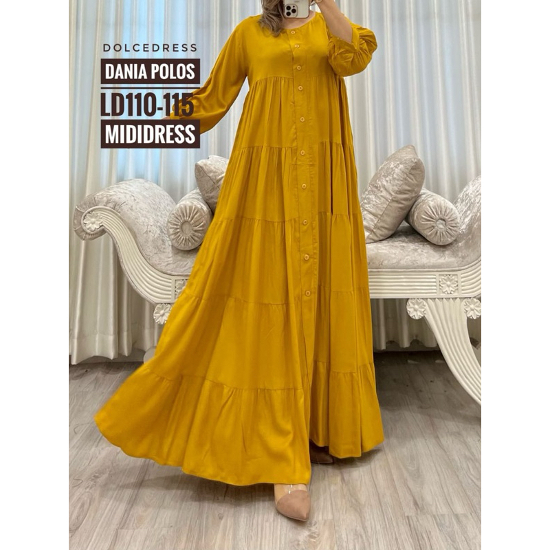 dania polos by dolce - dress lebaran - gamis dress wanita murah - mididress dania polos - dolce dres