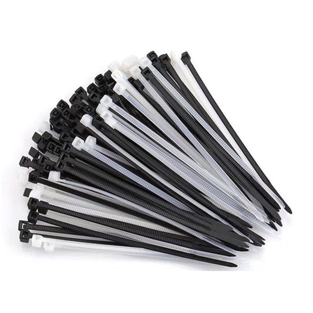 

Kabel Ties 100pcs Nylon Cable Tie Pengikat Panjang 10cm 15cm 20cm Nilon Hitam Putih Serbaguna