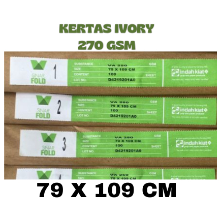 

KERTAS IVORY 270 GSM UKURAN PLANO ( 79 X 109 CM ) , 1 LEMBAR