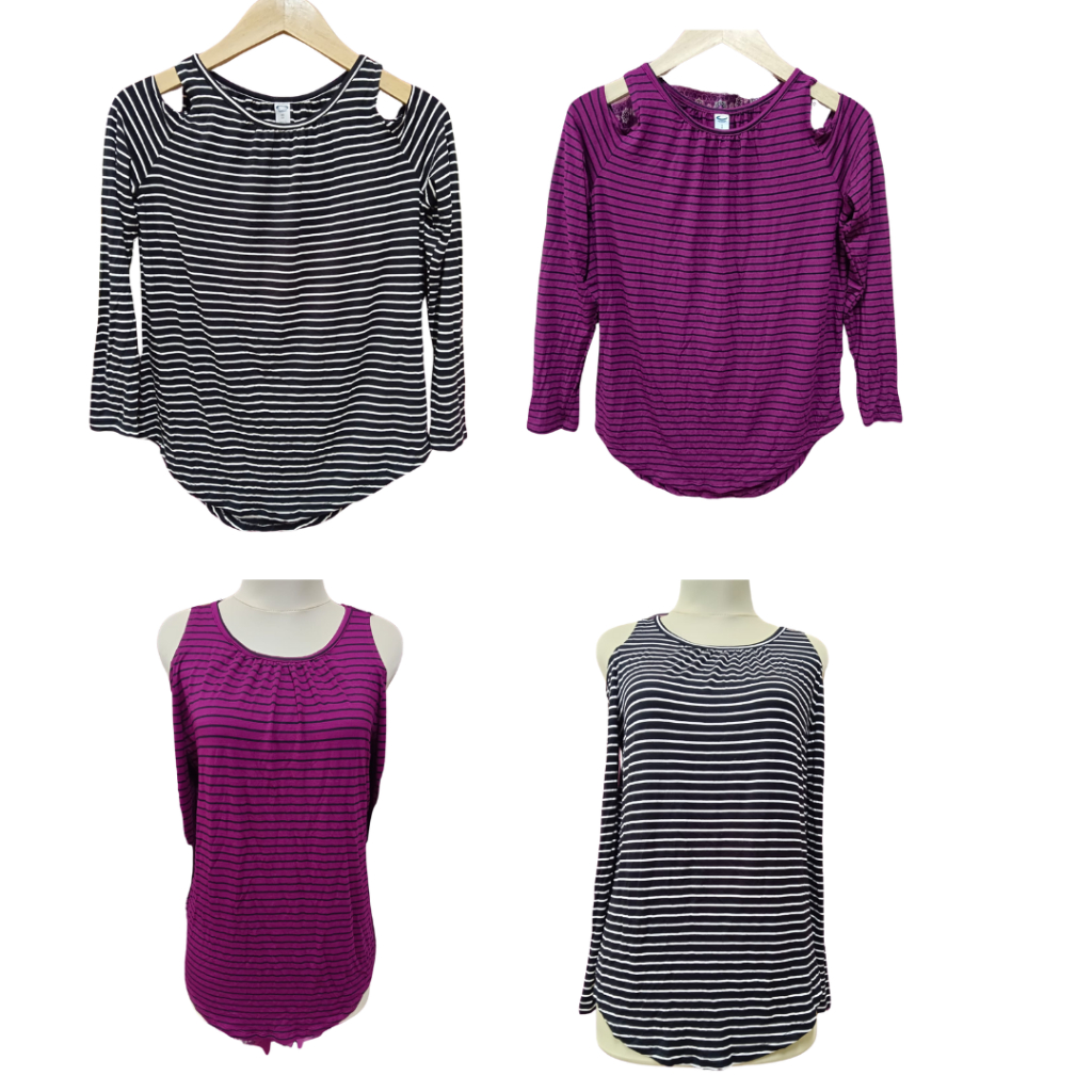 Kaos Lengan panjang Motif Salur - Kaos Salur Wanita