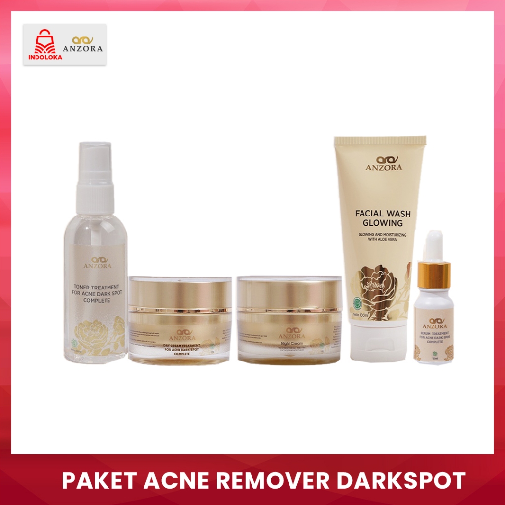 Anzora Skincare Paket Acne Dark Spot Remover Series - Paket Anti Jerawat, Beruntusan, Berminyak, Fle
