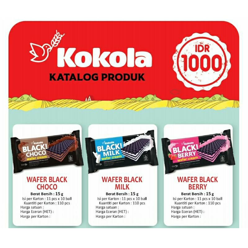 

Wafer Kokola Black Wafer cream wafer black 15gr x 11pcs