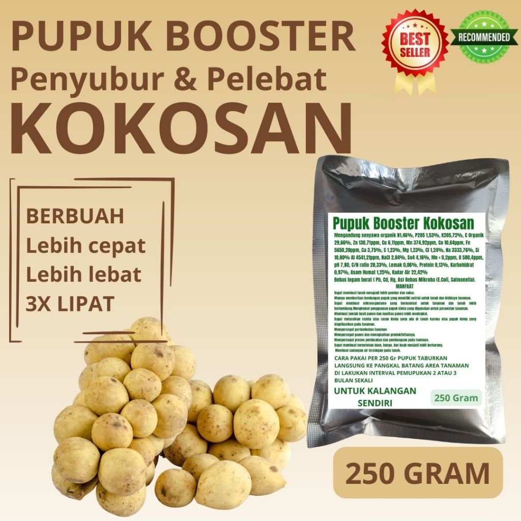 Pupuk Padat Booster Pelebat Buah Kokosan Penyubur Perangsang Buah Kokosan