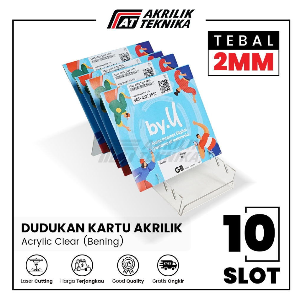 

Dudukan Kartu Perdana Voucher Akrilik 13 x 7 x 3cm 10 Slot