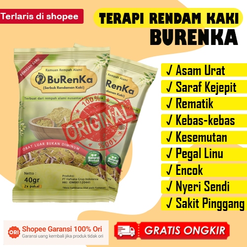 Burenka Serbuk Rendam Kaki | Burenka Detox Obat Asam Urat / rematik / Saraf kejepit / Kesemutan / Ve