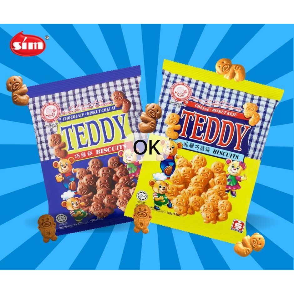 

OK9242 Biskut HUP SENG TEDDY 100gr / Roti Cholate Keju / Biskut Crackers Import