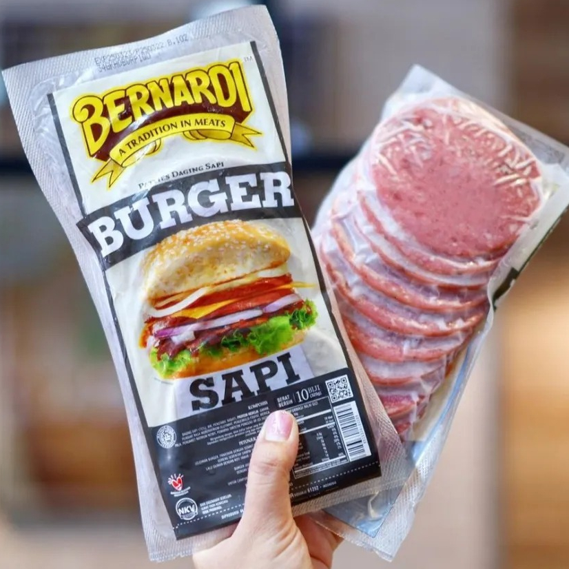 

Bernardi Beef Burger isi 6pcs 250gr - Burger Sapi | Festive Frozen Food