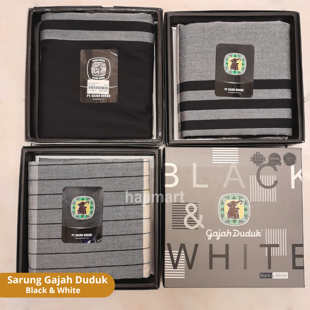 SARUNG GAJAH DUDUK BLACK & WHITE / SARUNG GAJAH DUDUK