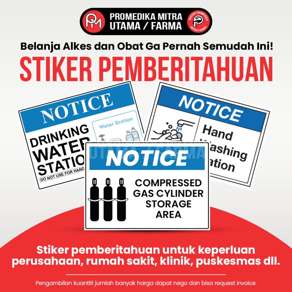 

Stiker Notice / Stiker Sign / Stiker Pemeberitahuan / Stiker Keselamatan Kerja