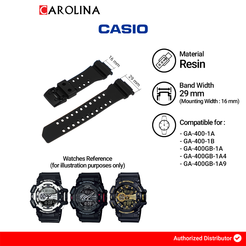 Tali Strap G-Shock GA-400 / GA-400GB 29mm Black Resin 10477026