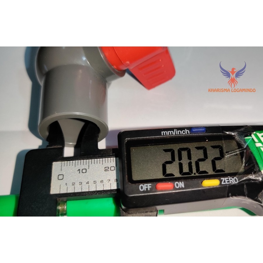 KLP - Stop Kran Pvc polos Ball valve 20mm 1/2 inch (bukan ukuran umum) untuk Pipa PPR Rucika Kelen G