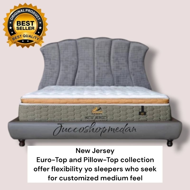 [ Jucco ] Springbed Talatex New Jersey 180x200 - Matras latex Pillow top 160x200 tebal 36cm - Spring