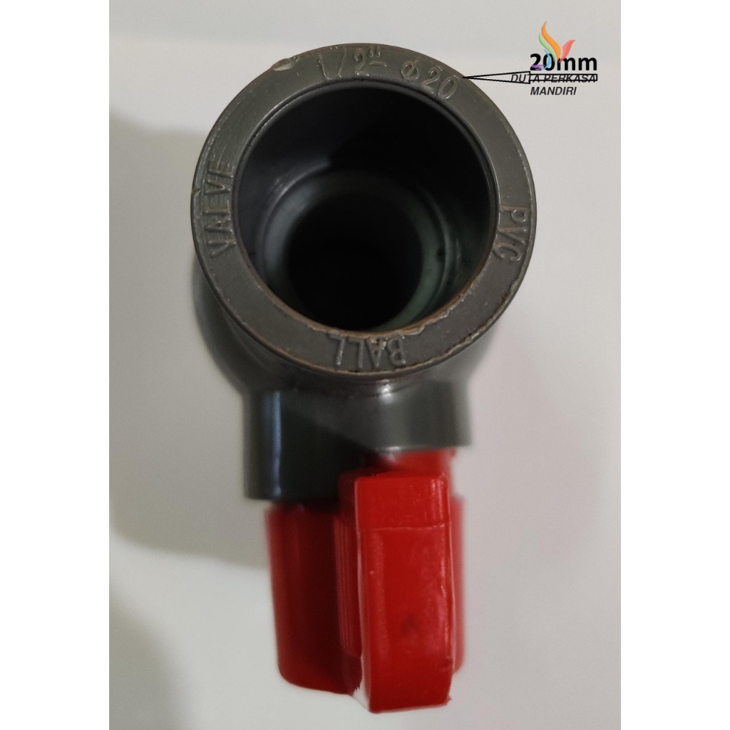 DPM - Stop Kran Pvc polos Ball valve 20mm 1/2 inch (bukan ukuran umum) untuk Pipa PPR Rucika Kelen G